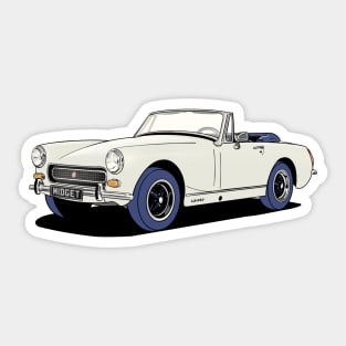 MG Midget classic car in white Sticker